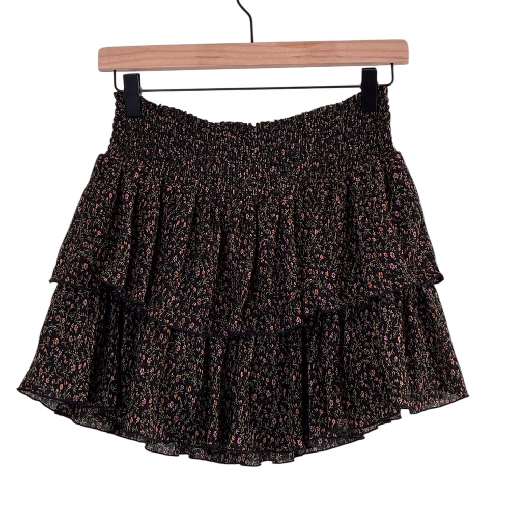 Forever 21 Kids | Floral ruffled tiered elastic waist mini skirt